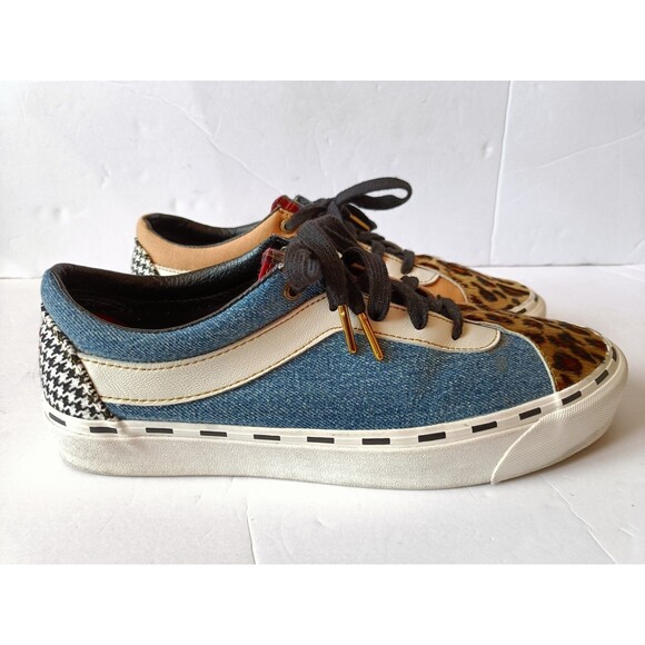 Vans Bold Ni Bender Sneakers Men's 11 Leopard Print Denim Houndstooth Shoes - Picture 4 of 11